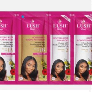 Lush Hair No-Lye Relaxer Touch-Ups – 4in1 Sachet Pack