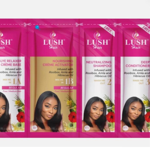 Lush Hair No-Lye Relaxer Touch-Ups – 4in1 Sachet Pack