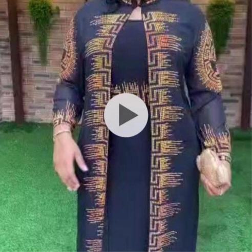 Blue Gold Abaya