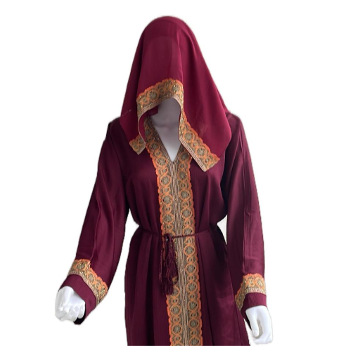 Deep Maroon Abaya