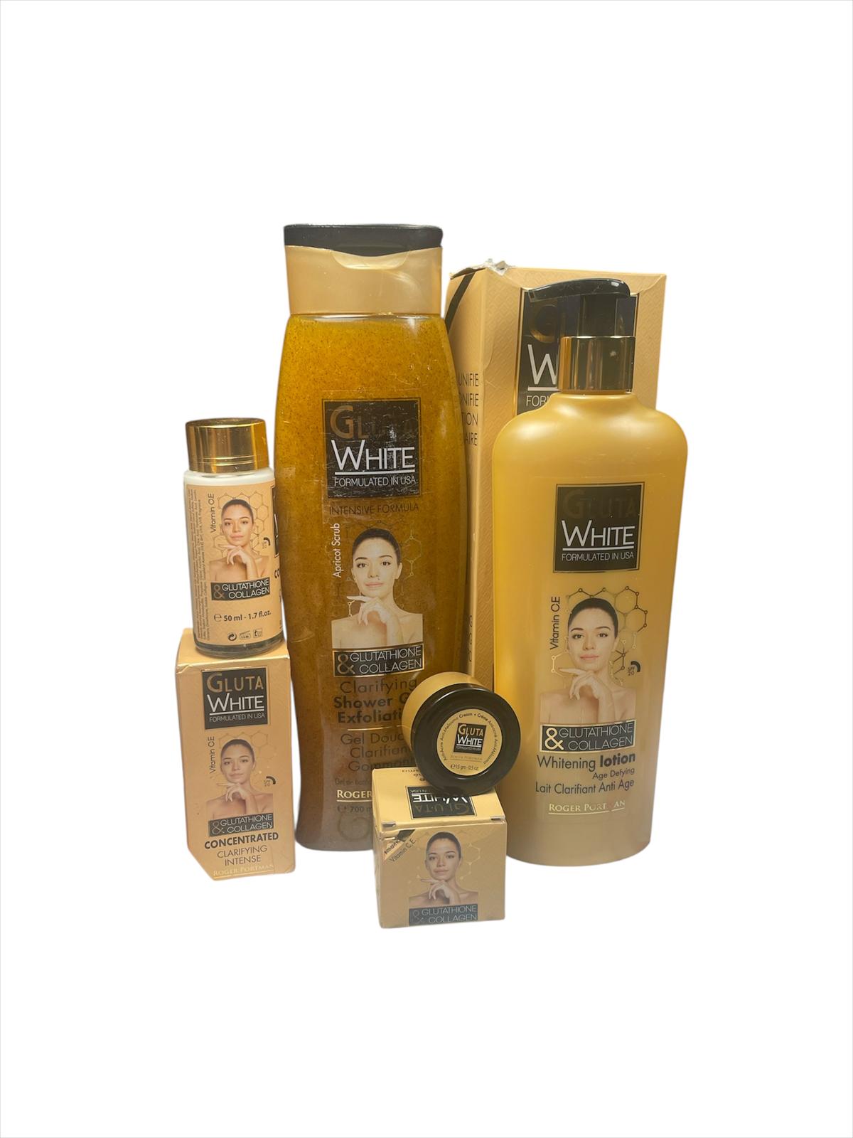 Gluta White 4pcs Gluta White Shower Gel 700ML Anti Acne & Whitening Formula with Extra Concentrate